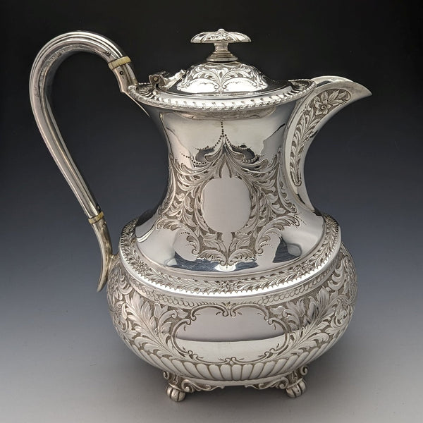 1900年頃 英国アンティーク シルバープレート製 ウォータージャグ Atkin Brothers